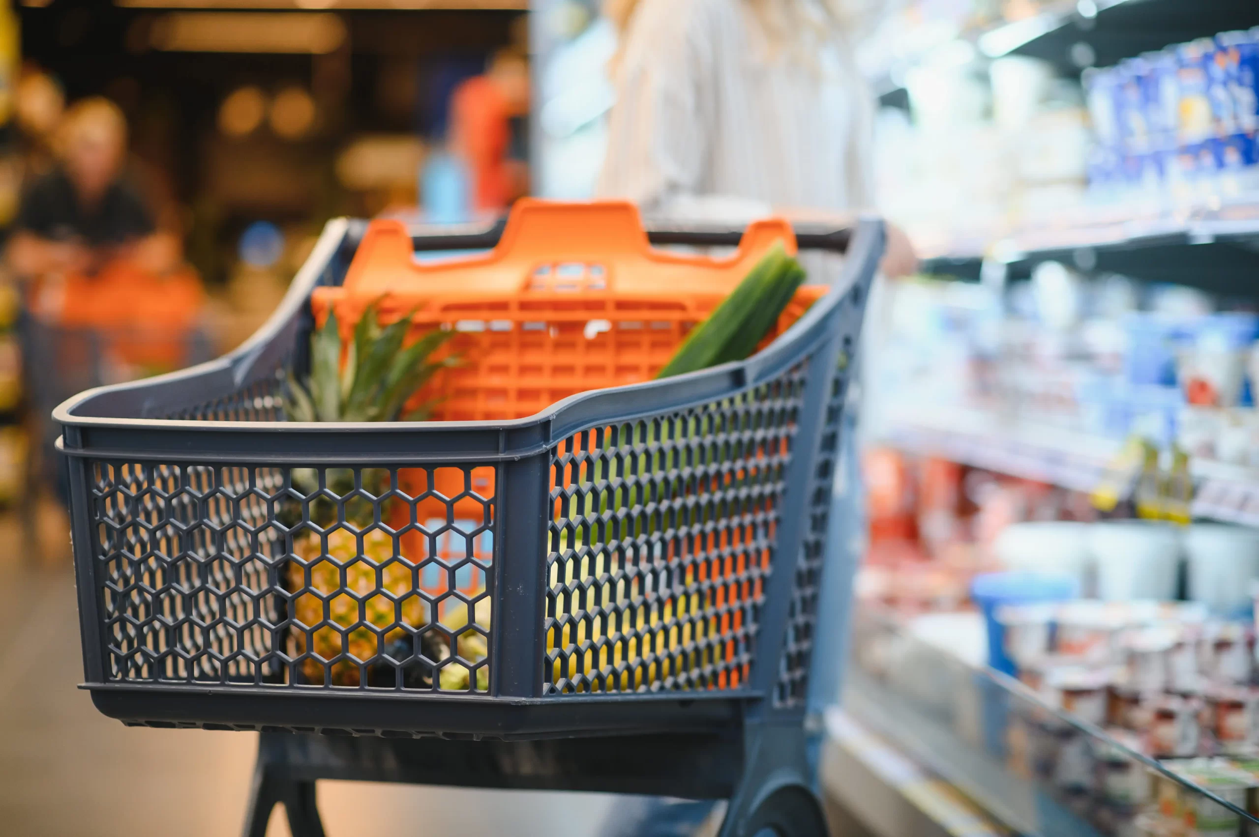 Fruit and vegetables in a trolley inside Naivas | retailer in Kenya